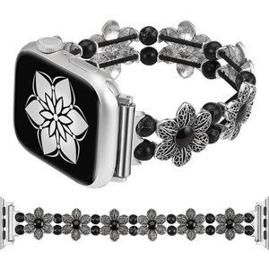 NEW Black Boho Luxury Floral Apple Watch Band